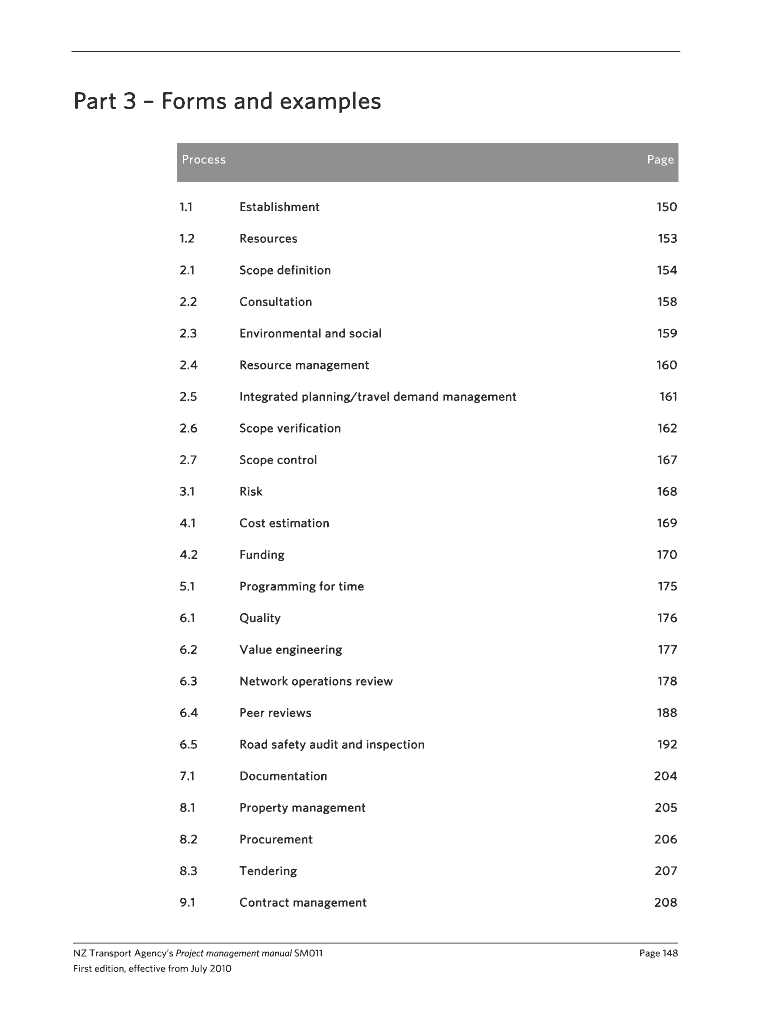 Project Management Manual Part 3 Forms And Examples Fill - 