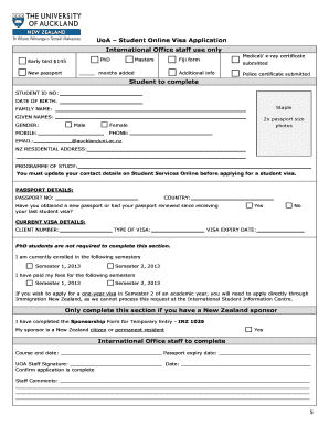 University of Auckland Student Visa Application
