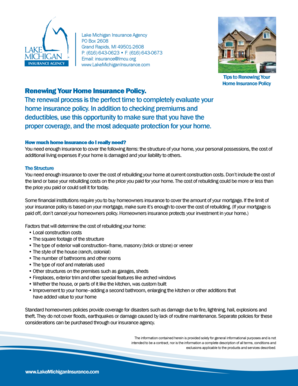 Homeowners Insurance Renewal Questionnaire