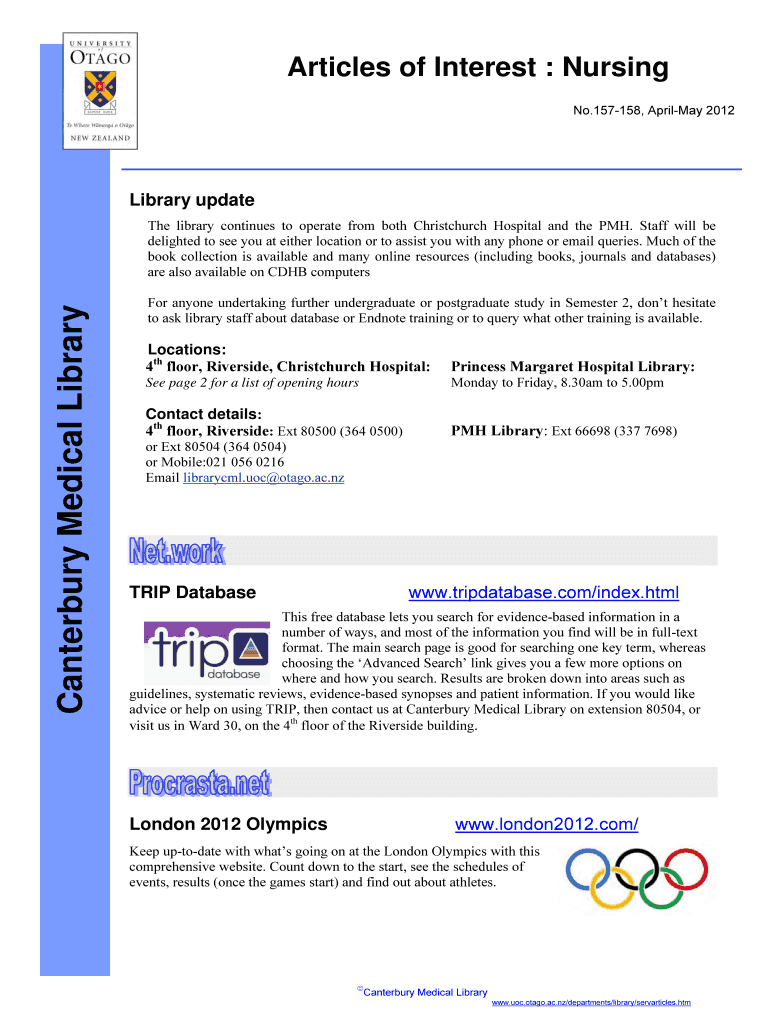 Articles of Interest : Nursing Preview on Page 1