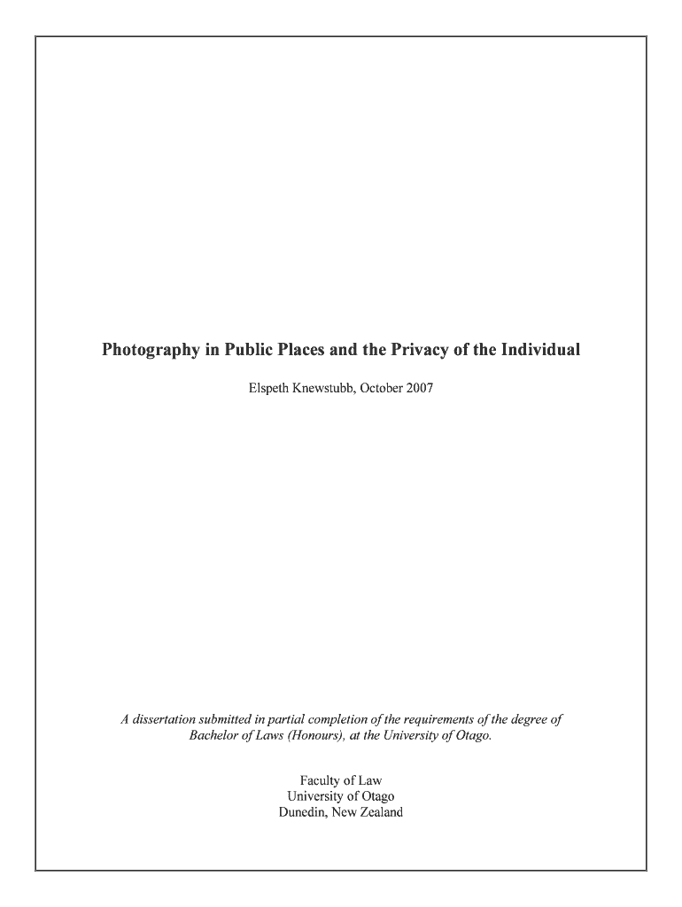 Photography in Public Places and the Privacy of the Individual Preview on Page 1