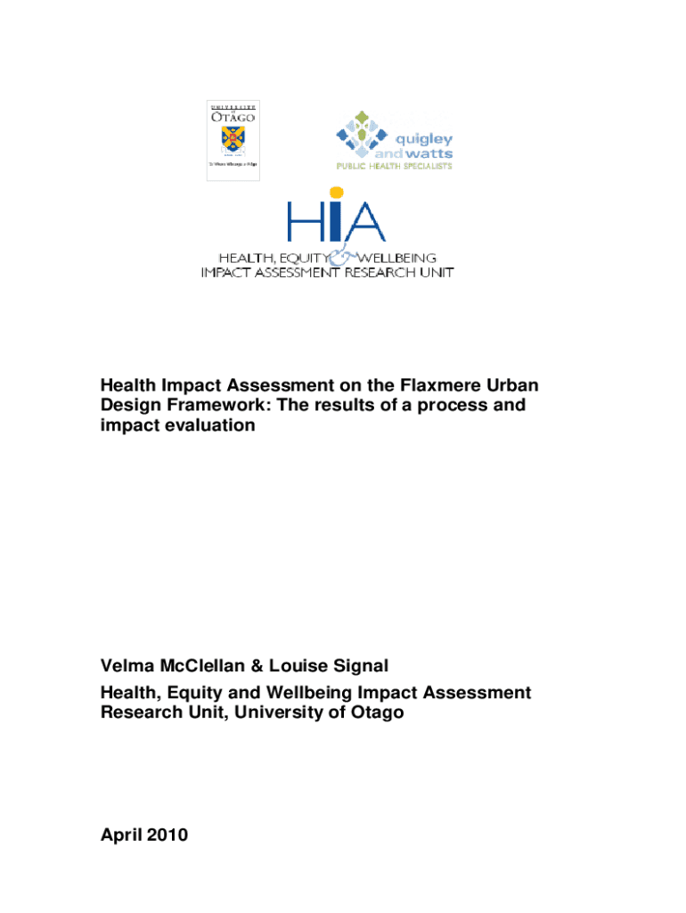 A Health Impact Assessment of the draft Hawkes Bay Preview on Page 1