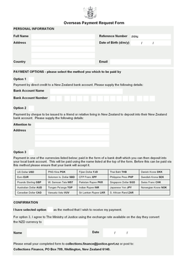 Overseas Payment Request Form