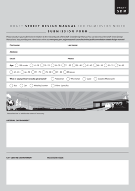 Palmerston North Street Design Manual Submission Form