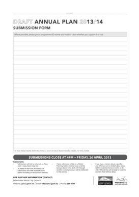 Annual Plan 13/14 Submission Form