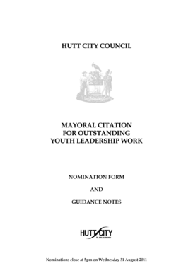 Download the nomination form and guidance notes - Hutt City Council