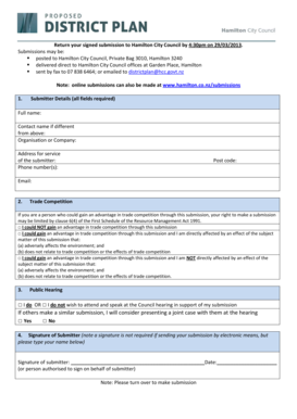 Hamilton City Council Submission Form