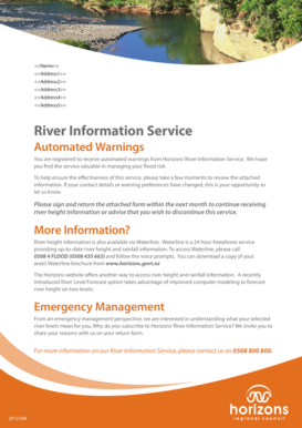 River Information Service Update Form