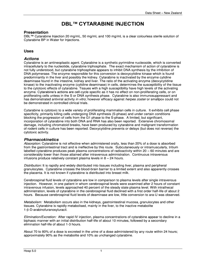 DBL CYTARABINE INJECTION Preview on Page 1