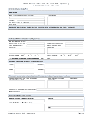 Supplier Declaration of Conformity (SDOC)