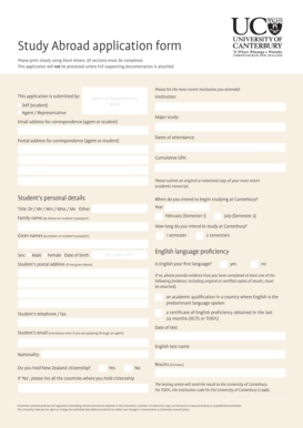 Study Abroad Application Form