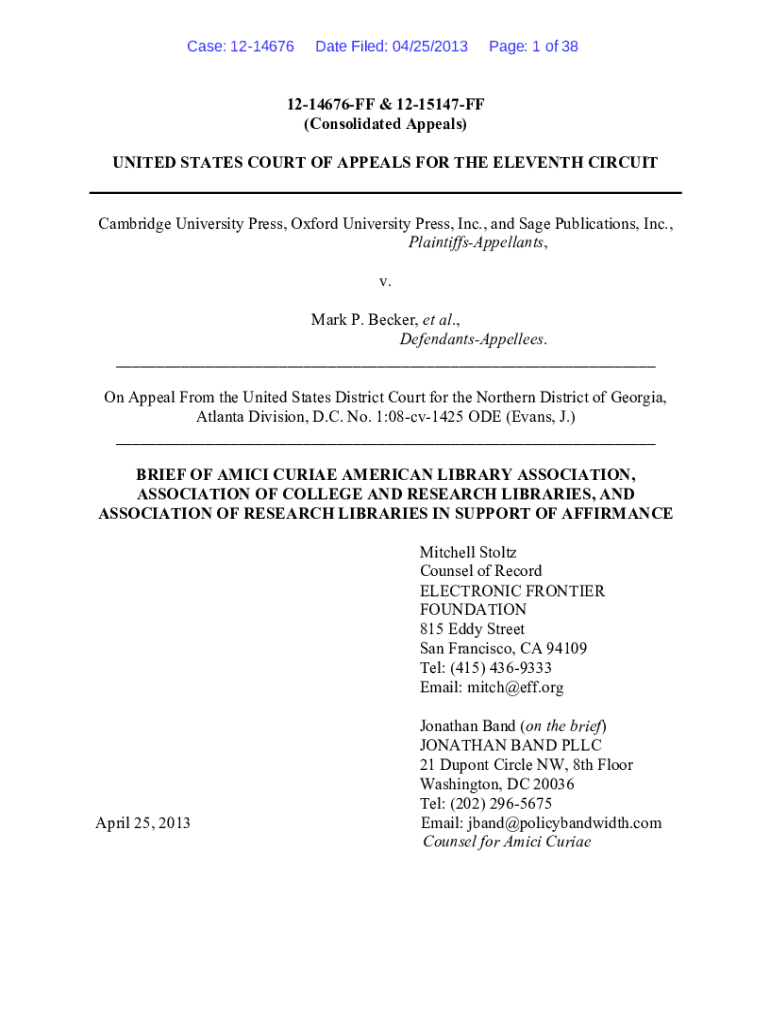 brief - Library Copyright Alliance Preview on Page 1