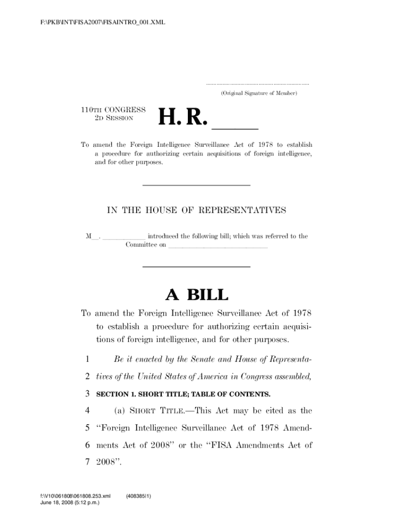 The Foreign Intelligence Surveillance Act: An Overview of Preview on Page 1