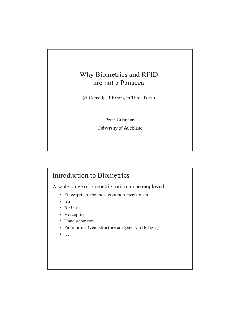 Why Biometrics and RFID Preview on Page 1