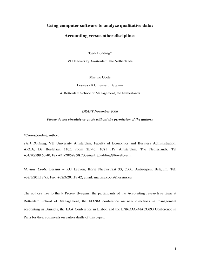 Using computer software to analyze qualitative data - Document Preview on Page 1