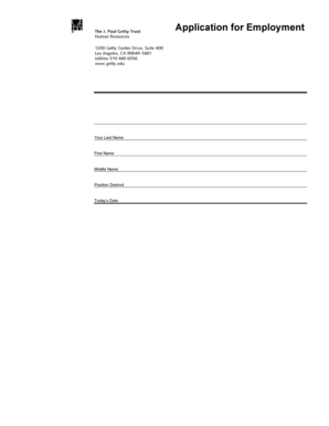 J. Paul Getty Trust Application for Employment