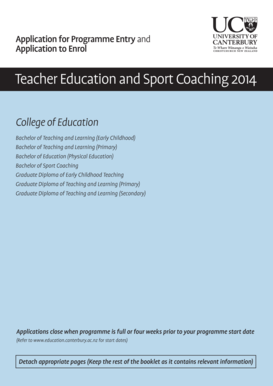 Teacher Education and Sport Coaching Application Form