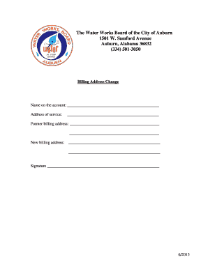 Billing Address Change Form