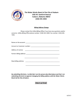 Billing Address Change Form