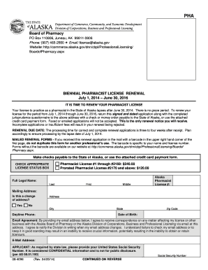 Alaska Pharmacist License Renewal Form