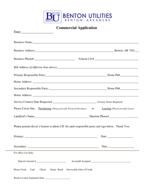 Commercial Application Form