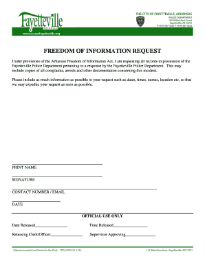 Arkansas Freedom of Information Request