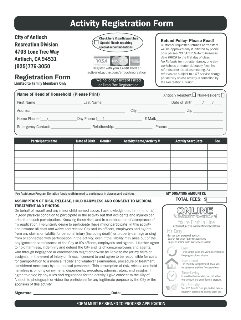 ca activity registration antioch Preview on Page 1