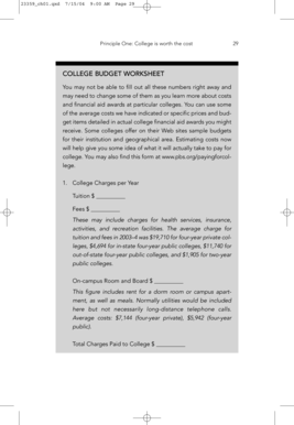 COLLEGE BUDGET WORKSHEET - PBS - pbs