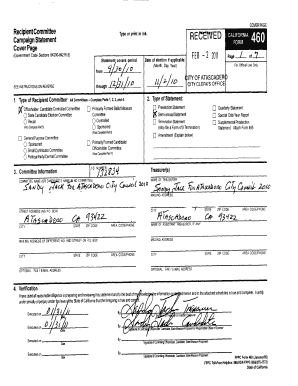 California Campaign Disclosure Statement
