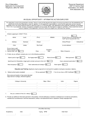 Application for Employment