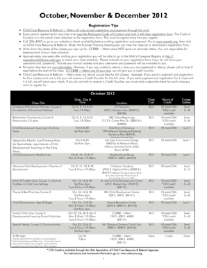Utah Child Care Registration Form
