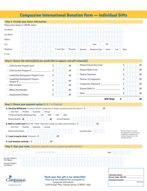 Compassion International Donation Form