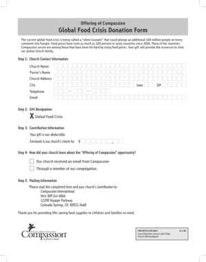 Global Food Crisis Donation Form