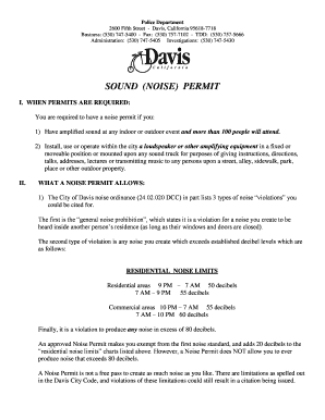 Noise Permit bApplicationb and Instructions - Davis Police Department bb