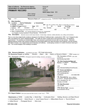 California Historical Resource Form