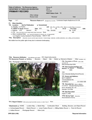 California Historical Resource Form