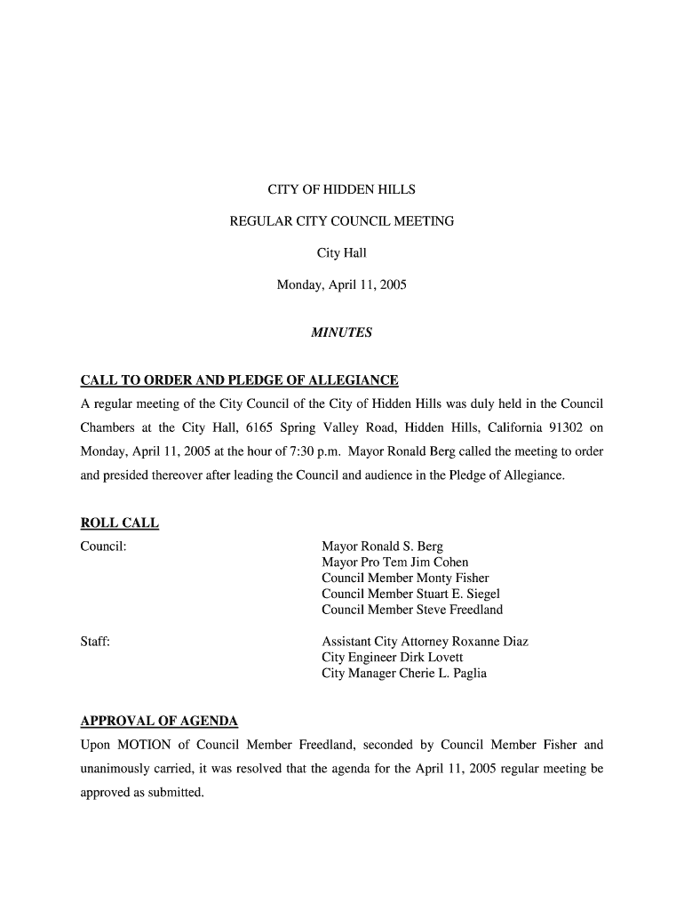 April 11, 2005 - Hidden Hills Preview on Page 1