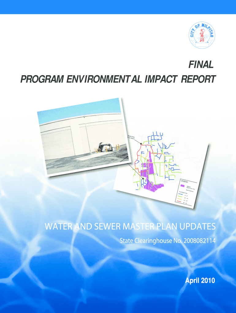 Water and Sewer Master Plan Update, Final EIR - City of Milpitas Preview on Page 1