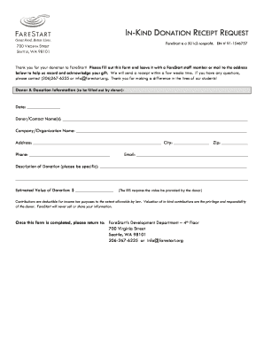 In-Kind Donation Receipt Request