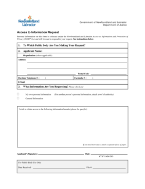 Newfoundland Access to Information Request Form