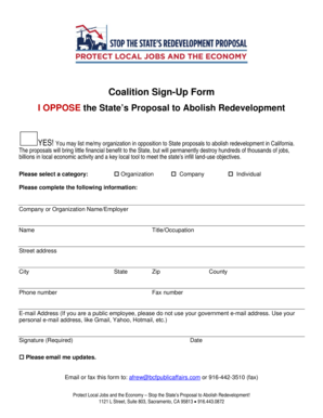 Coalition Sign-Up Form