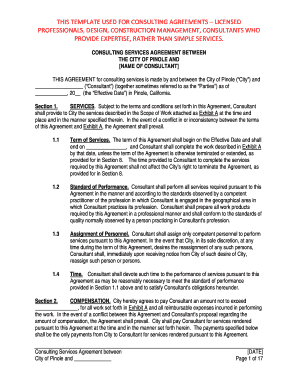 CONSULTING SERVICES AGREEMENT BETWEEN - City of Pinole