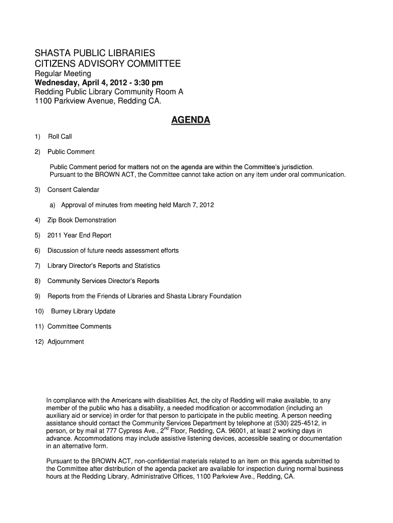 Agenda - City of Redding Preview on Page 1