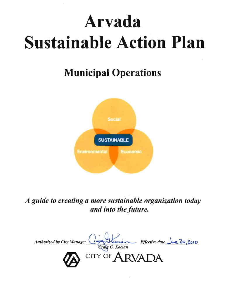 Arvada Sustainable Action Plan Preview on Page 1