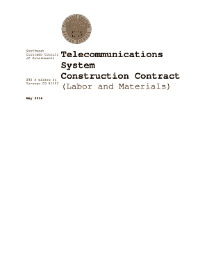 Contract agreement format - Telecommunications System Construction Contract - Town of Bayfield - bayfieldgov