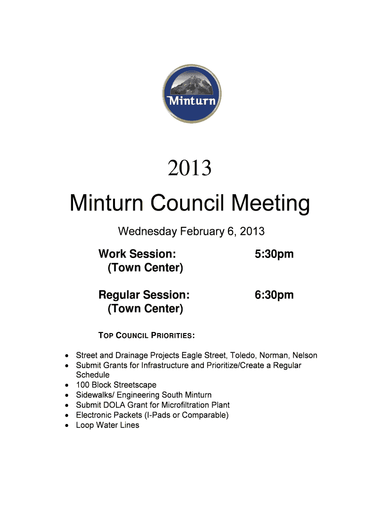 Council Packet - Town of Minturn Preview on Page 1