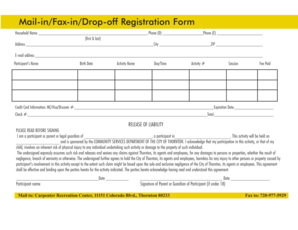 Community Activity Registration Form