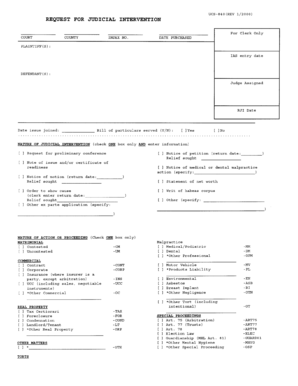 Request for Judicial Intervention Form