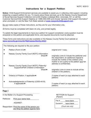Nassau County Family Court Support Petition