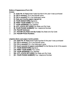 Notice of Appearance Form 24